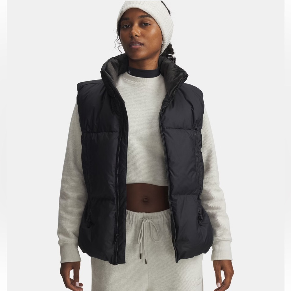 Under Armour Down Black Puffer Vest Woman’s Size Small